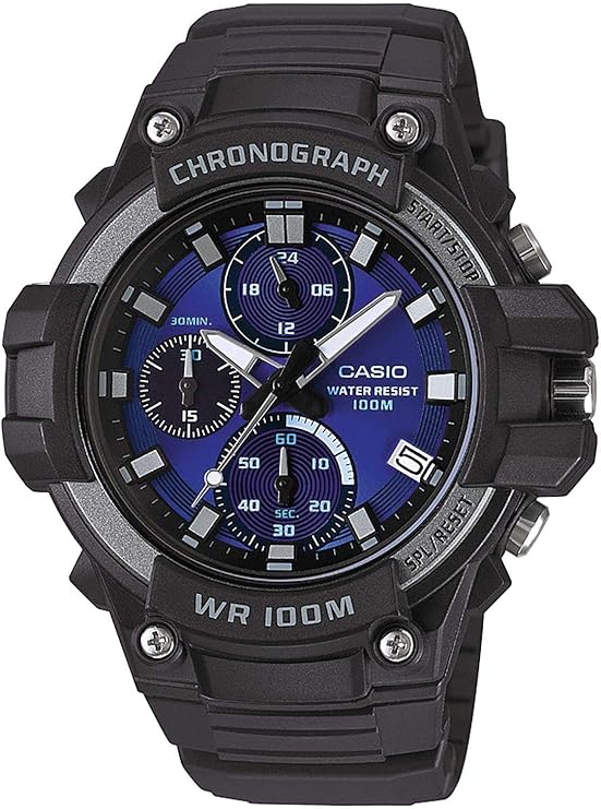 casio 卡西欧 男士模拟日本石英手表带树脂表带 mcw-110h-2a2vef